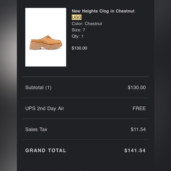 UGG New Heights Clog in Chestnut Sz 7 - Picture 6 of 6